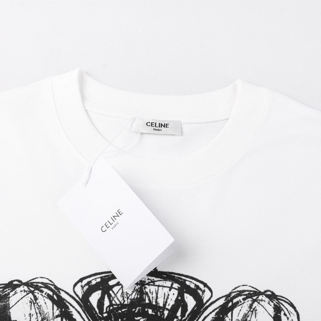 ÁO CELINE PARIS print cotton jersey T-shirt