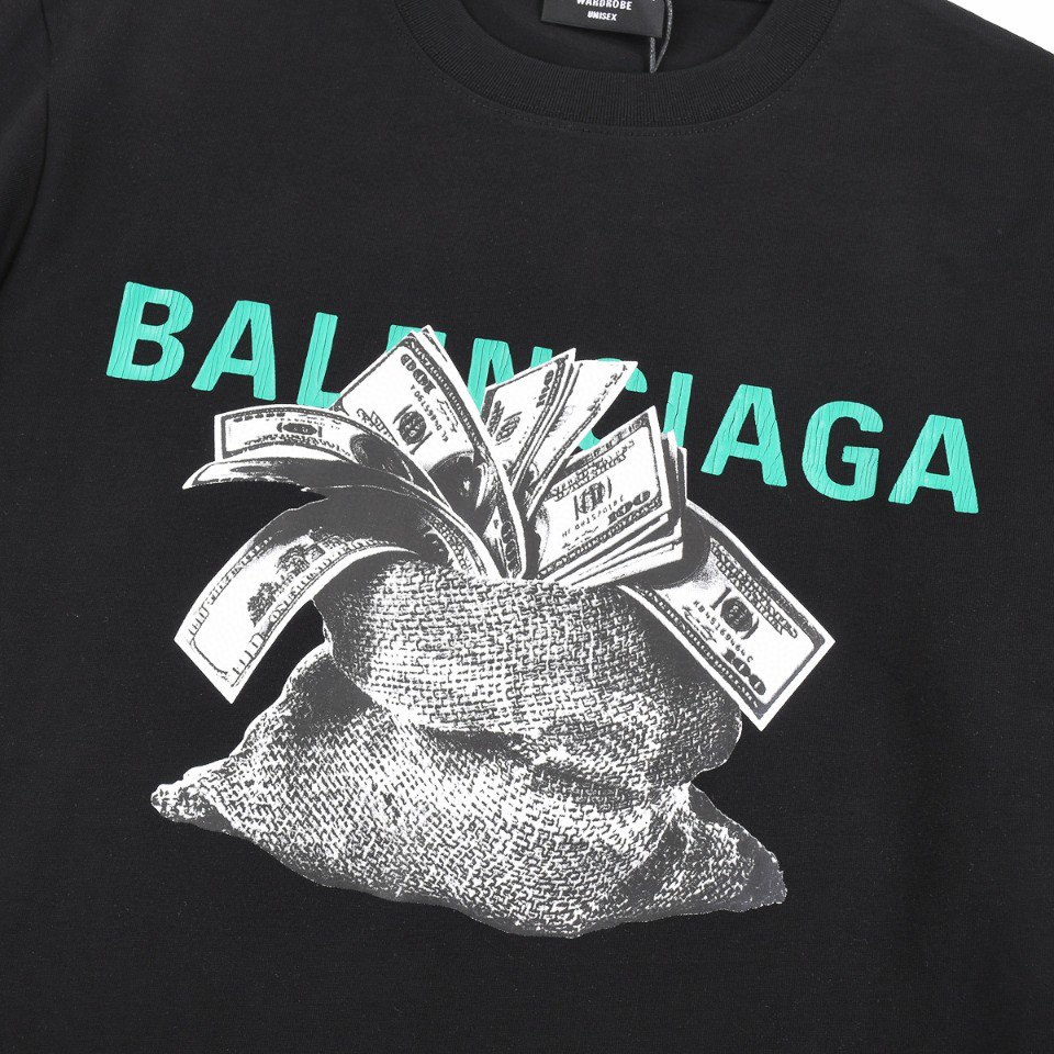 ÁO BALENCIAGA print cotton jersey T-shirt