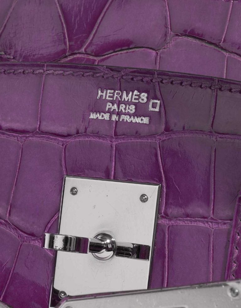 TÚI Hermès Birkin 30 Alligator Violet Silver Buckle khóa trắng