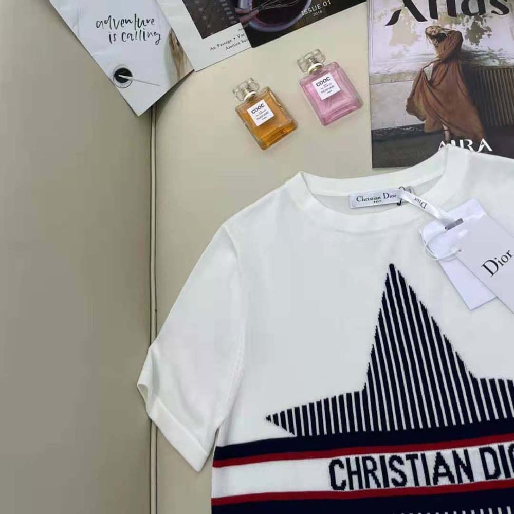 ÁO DIOR Star Cotton Jersey and Linene T -SHIRT SS2022