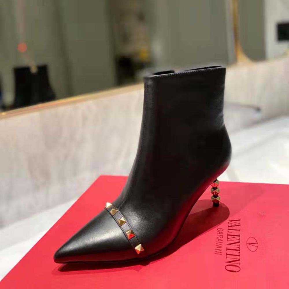 Giày Valentino Women Rockstud Kidskin Ankle Boot with Sculpted Heel 70 mm
