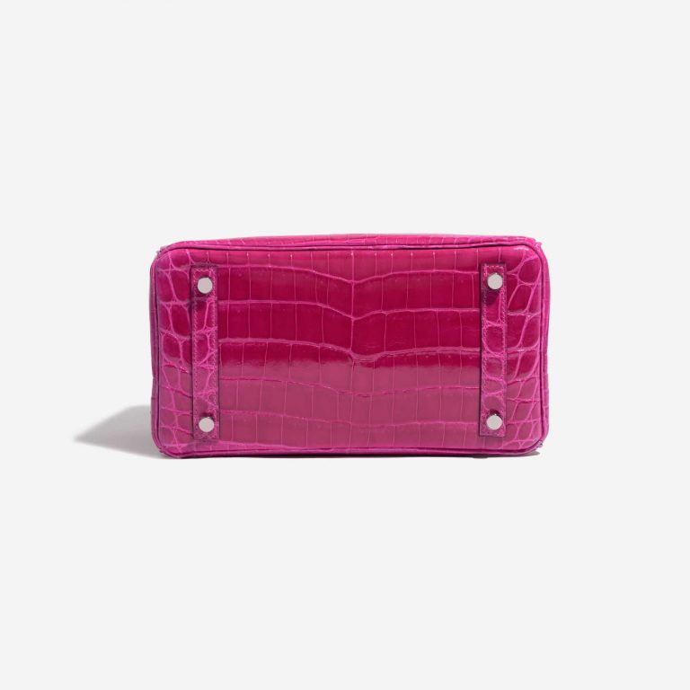 TÚI Hermès Birkin 25 Niloticus Crocodile Rose Pourpre Silver Buckle khóa trắng