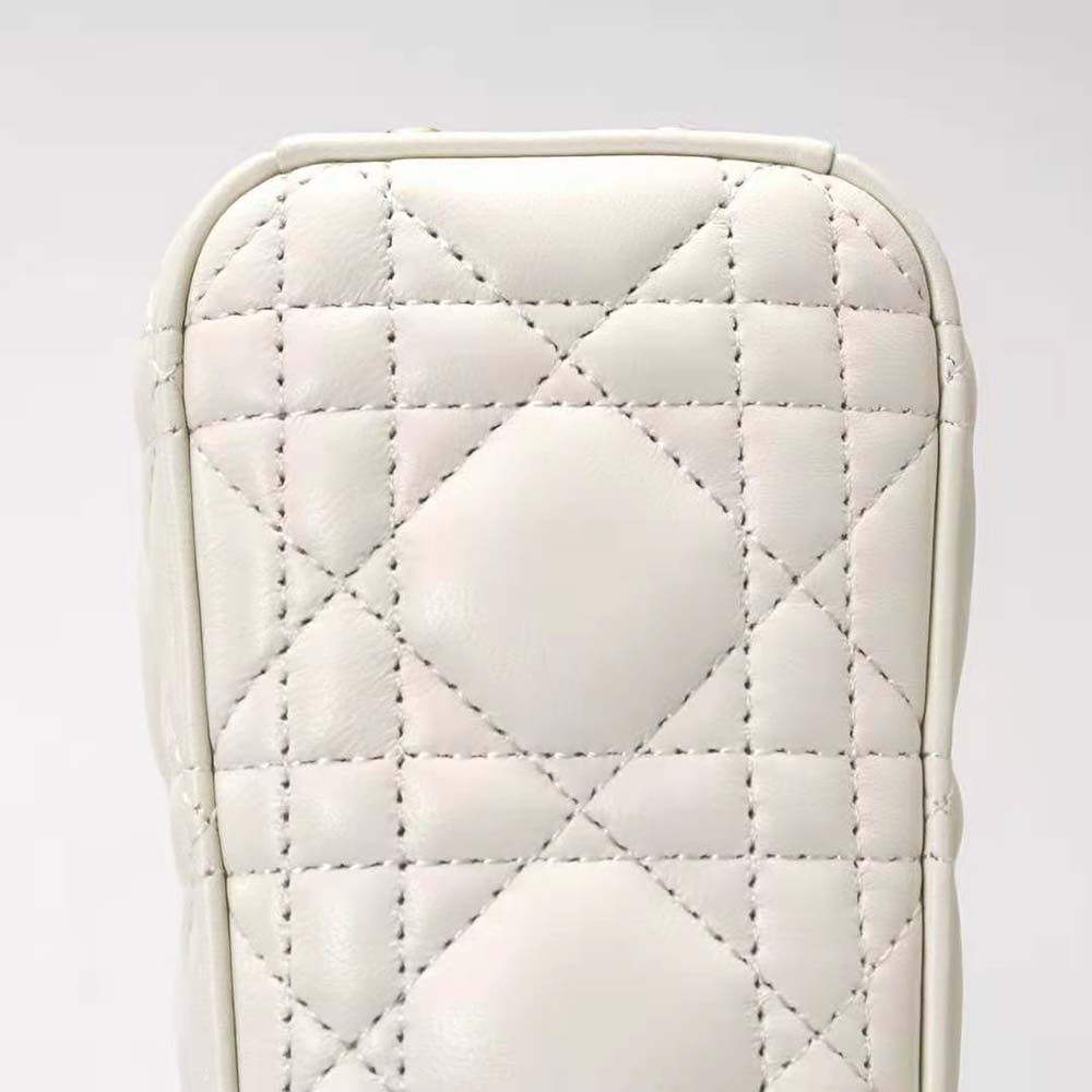 TÚI Christian Dior Mini Lady Dior Bag Latte Cannage Lambskin