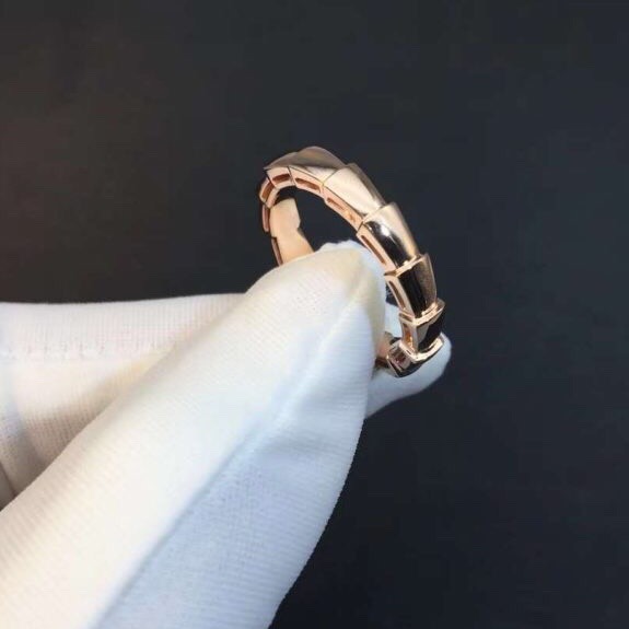 NHẪN BVLGARI SERPENTI WEDDING BAND RING ROSE GOLD 18K