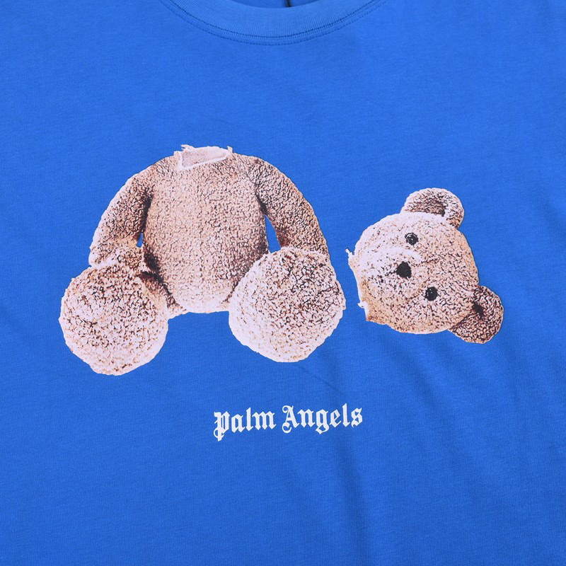 ÁO PALM ANGELS TEDDY LOGO T SHIRT BLUE