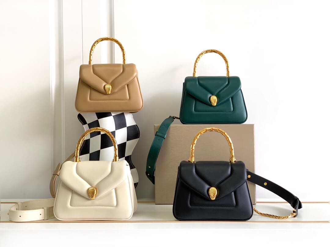 TÚI BVLGARI SERPENTI CALFSKIN WHITE