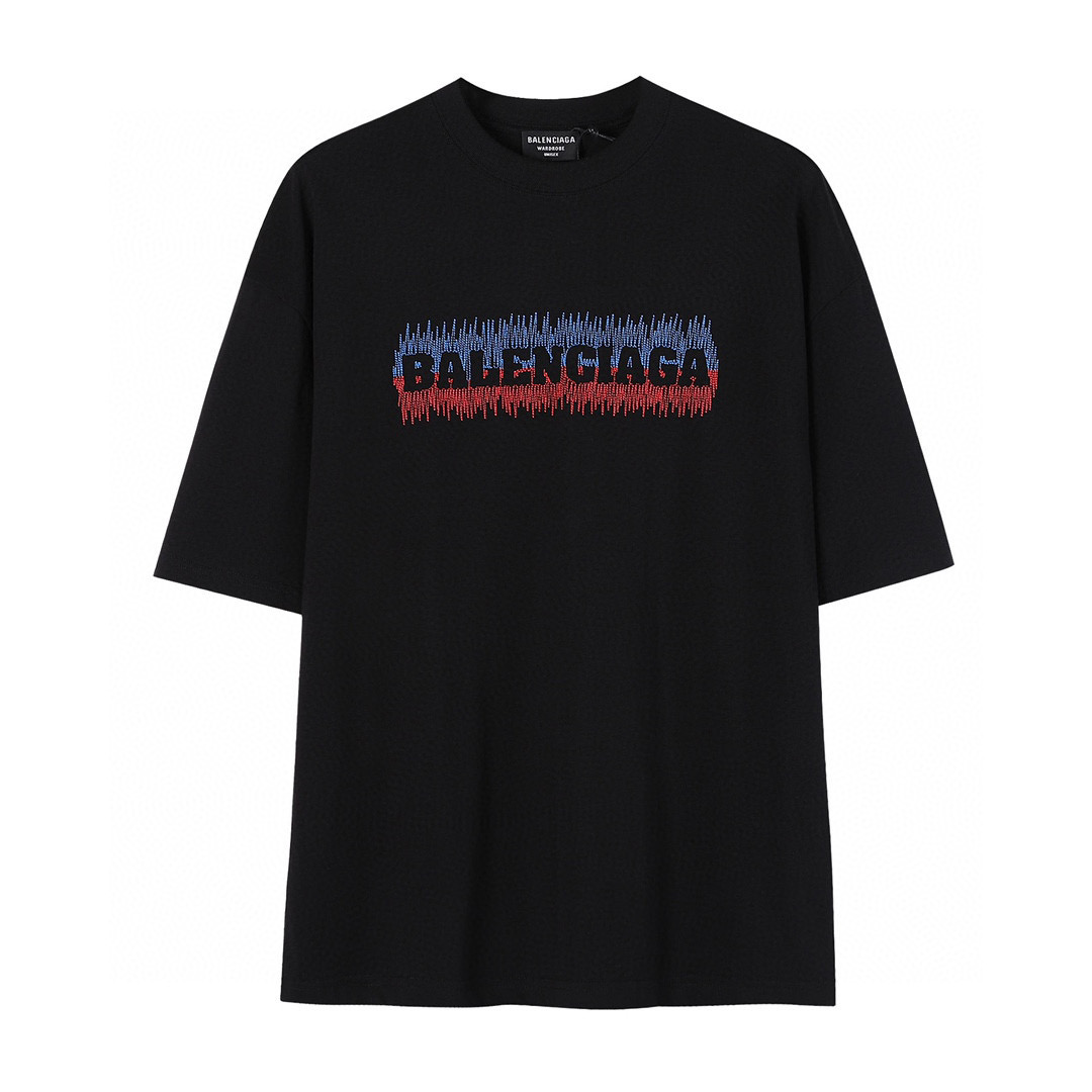 ÁO BALENCIAGA print cotton jersey T-shirt