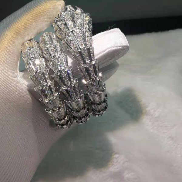 Vòng tay BVLGARI Serpenti Full Pave vàng trắng 18K