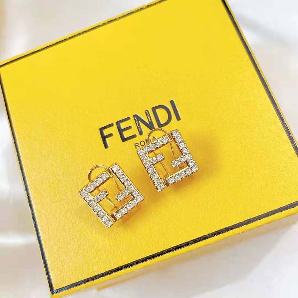 BÔNG TAI Fendi Women FF Earrings Gold-Colored