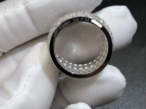 Nhẫn Cartier Nigeria full kim cương vàng trắng 18K