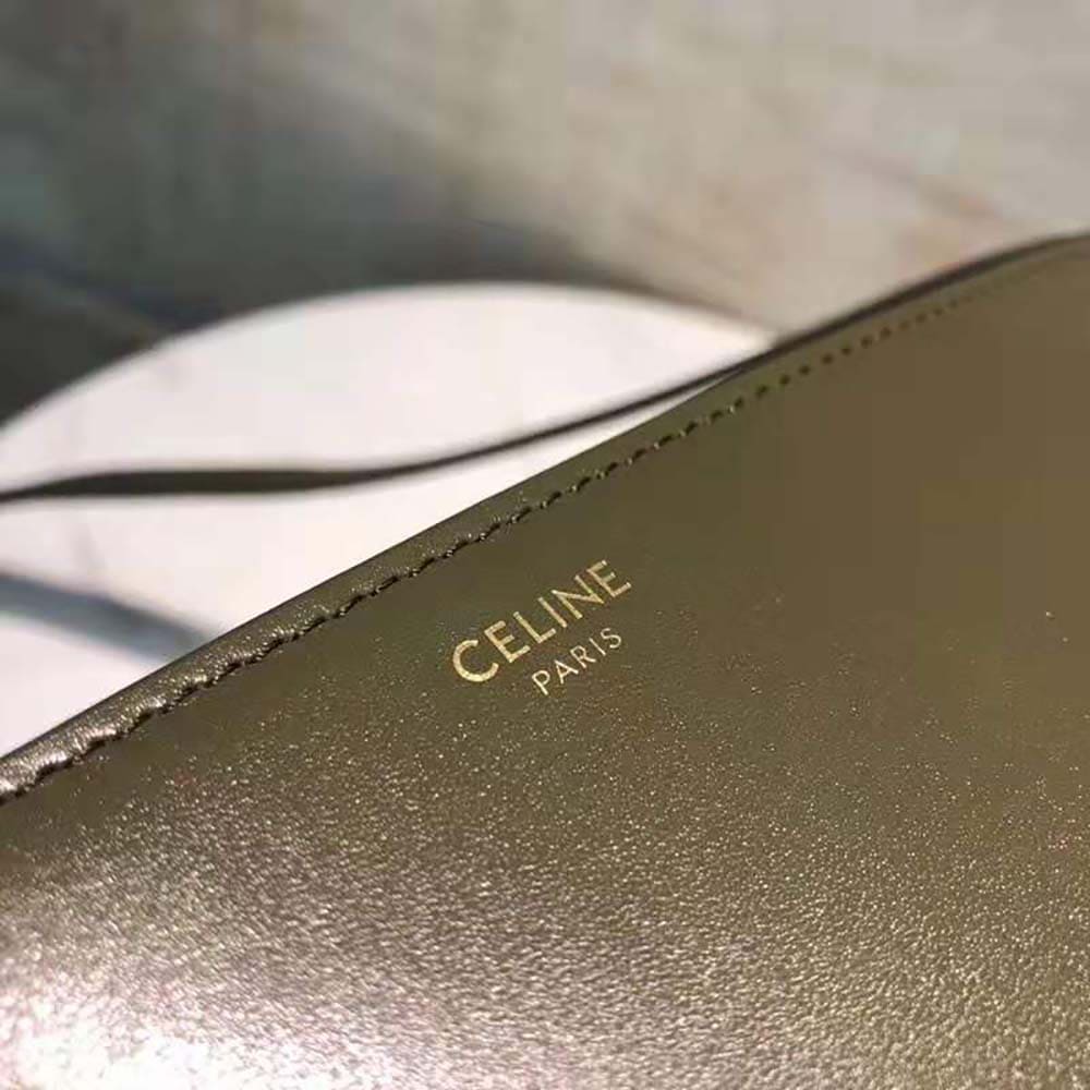 TÚI Celine Women Medium Ava Bag with Celine Strap in Quilted Nylon-Green