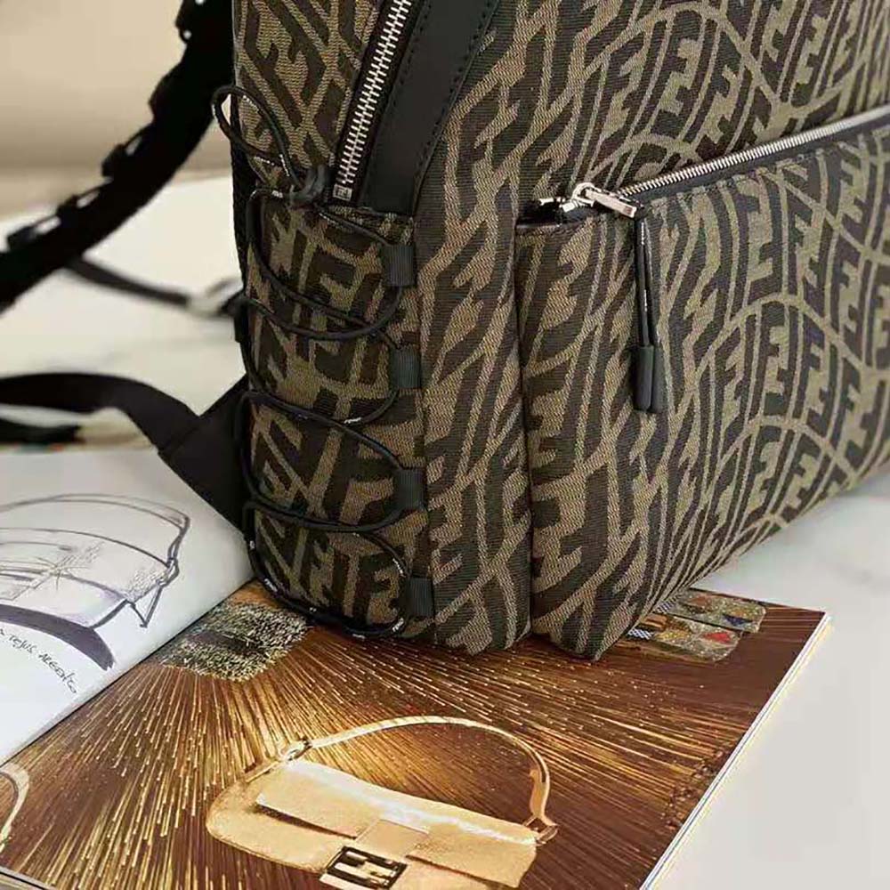 BALO Fendi Women Backpack in Brown FF Vertigo Fabric