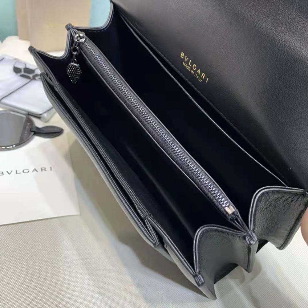 TÚI Bvlgari Women Serpenti Forever Crossbody Bag in Nappa Leather-Black