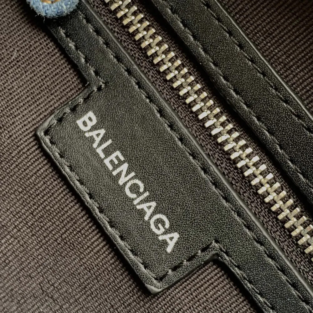 TÚI Balenciaga Women Neo Cagole City Handbag Denim with Rhinestones in Blue