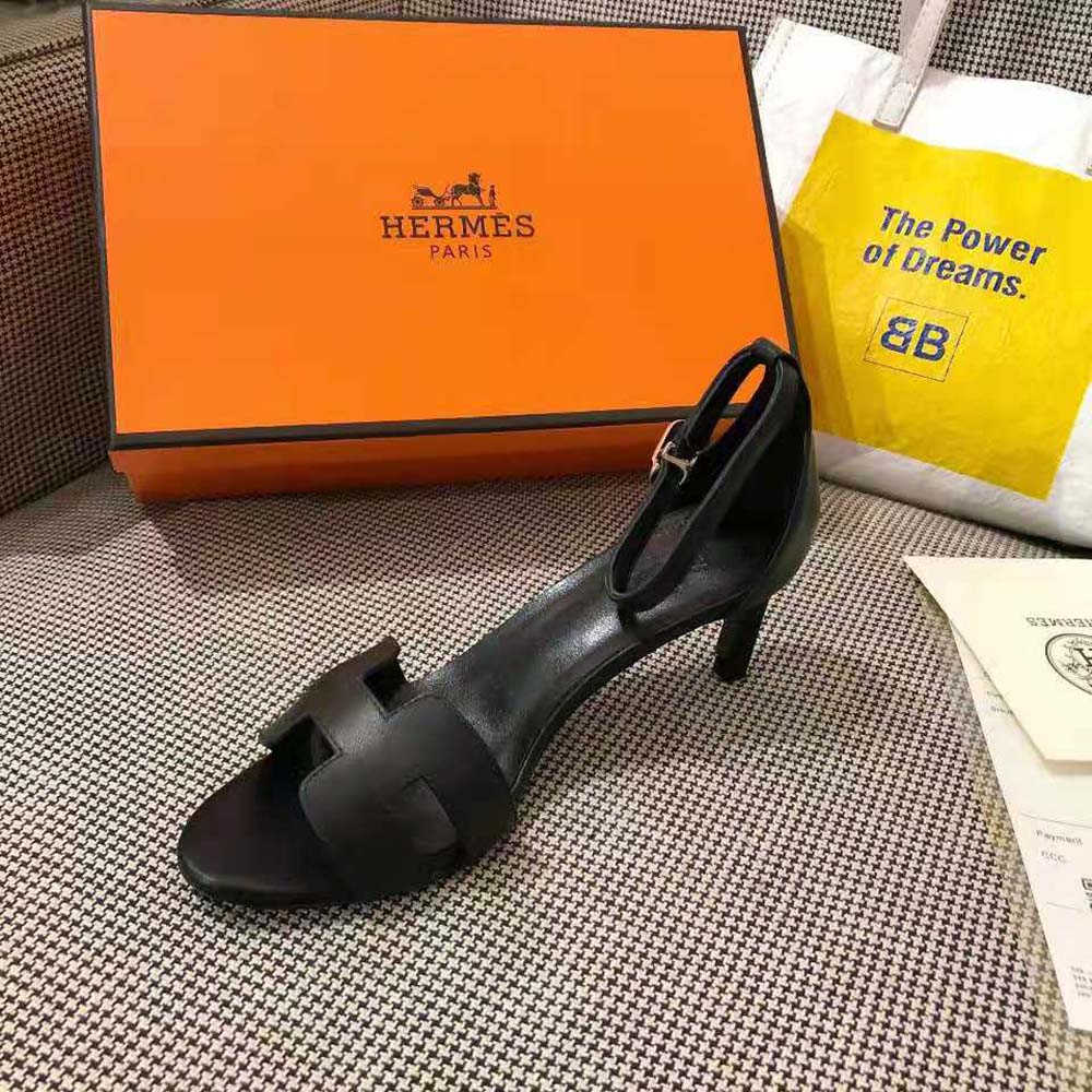 GIÀY Hermes Women Premiere 70 High Heel Sandal in Calfskin with Thin Ankle Strap SS2022