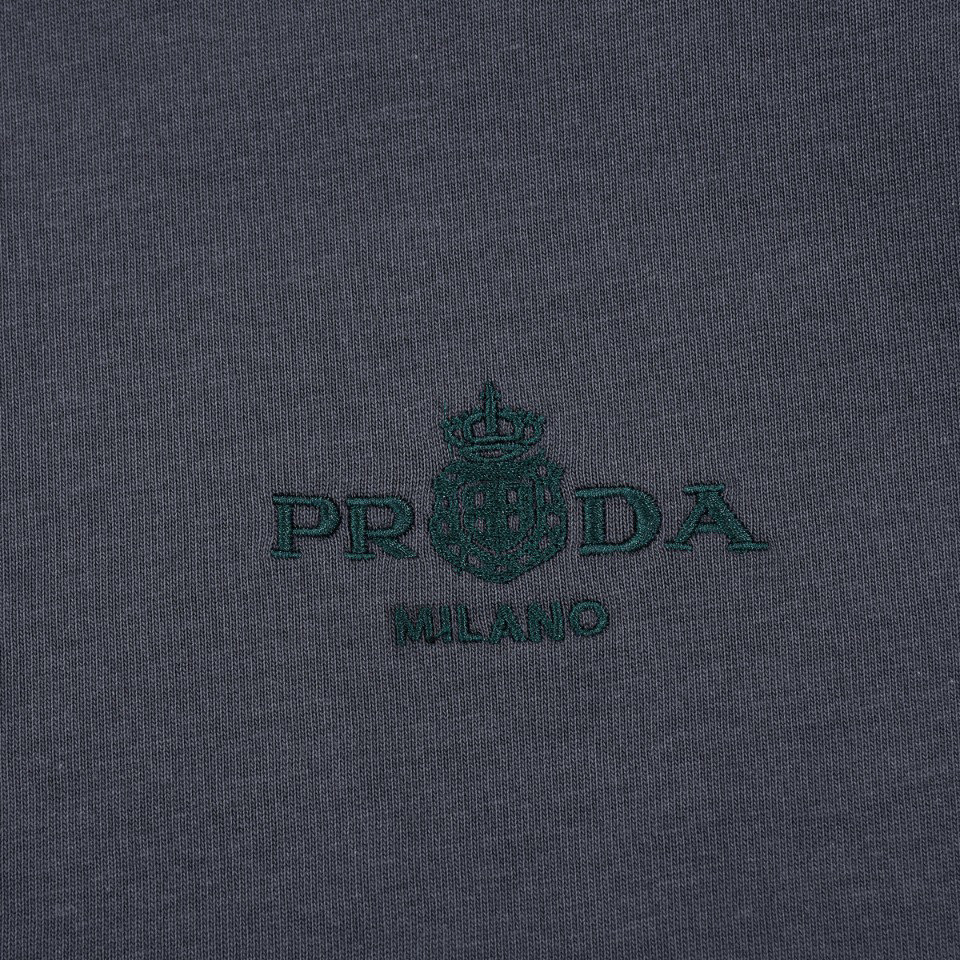 ÁO PRADA print cotton jersey T-shirt