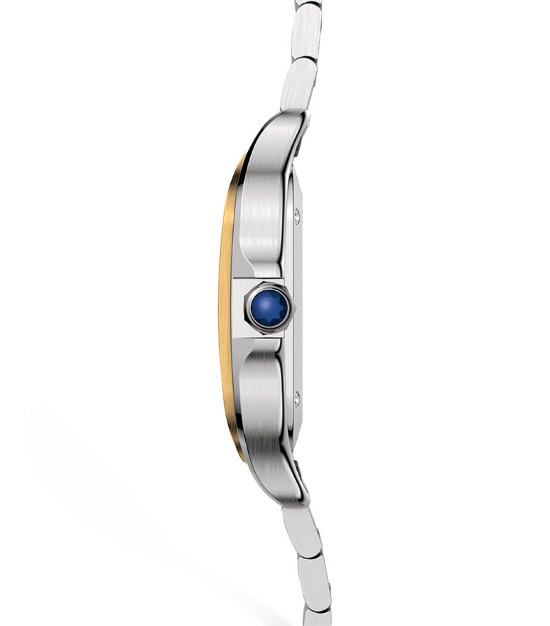 Đồng hồ CARTIER Yellow Gold and Stainless Steel Santos de Cartier 35.1mm mặt số màu trắng
