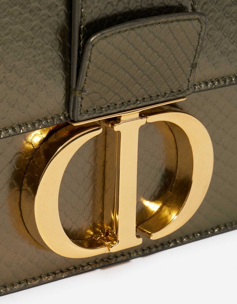 TÚI Dior 30 Montaigne Medium Python Green Metallic DA TRĂN