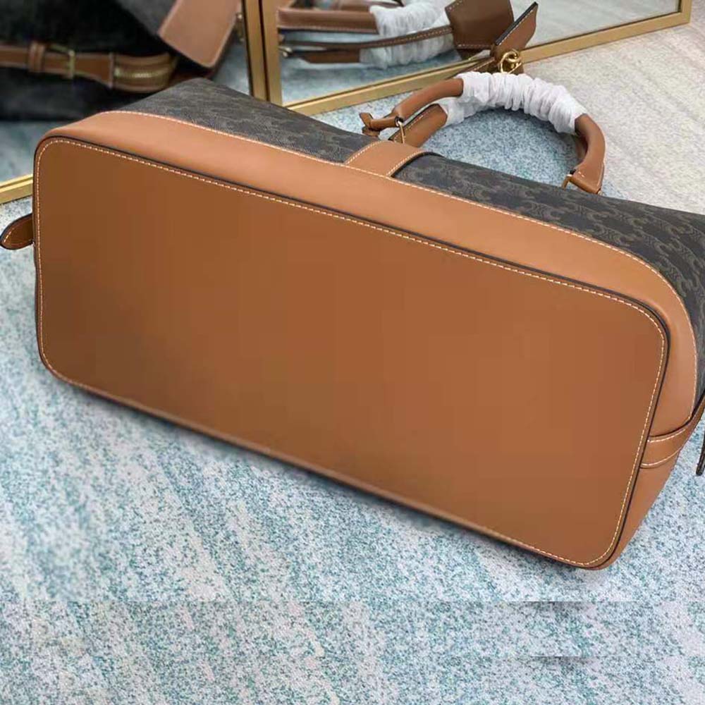 TÚI Celine Women Medium Cabas DE France Bag in Triomphe Canvas and Calfskin