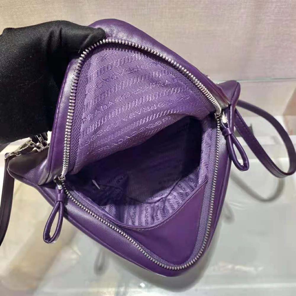 TÚI PRADA Padded Nappa Leather Handbag-Purple