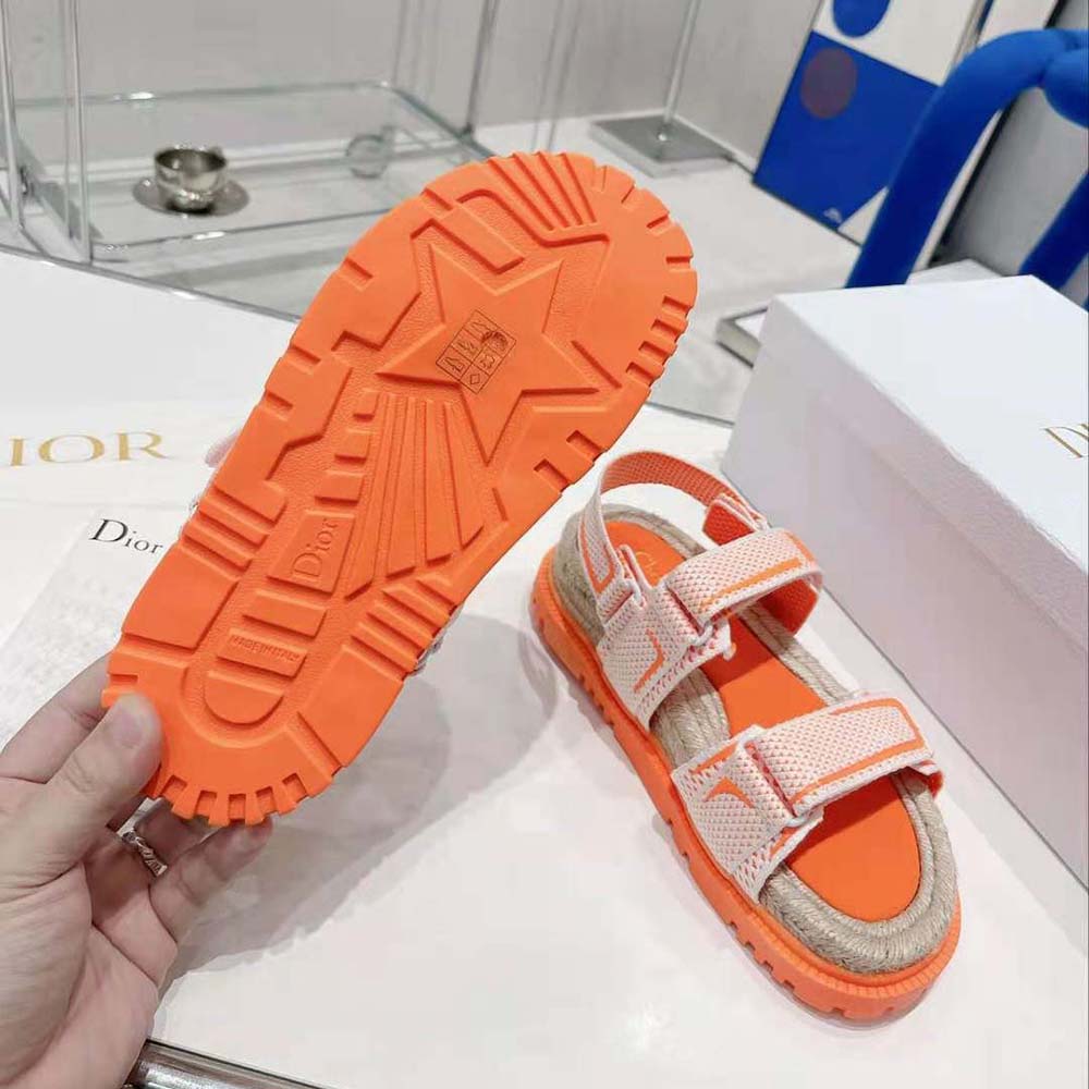 DÉP SANDAL DIOR Dioract Sandal White and Bright Orange Technical Mesh and Rubber