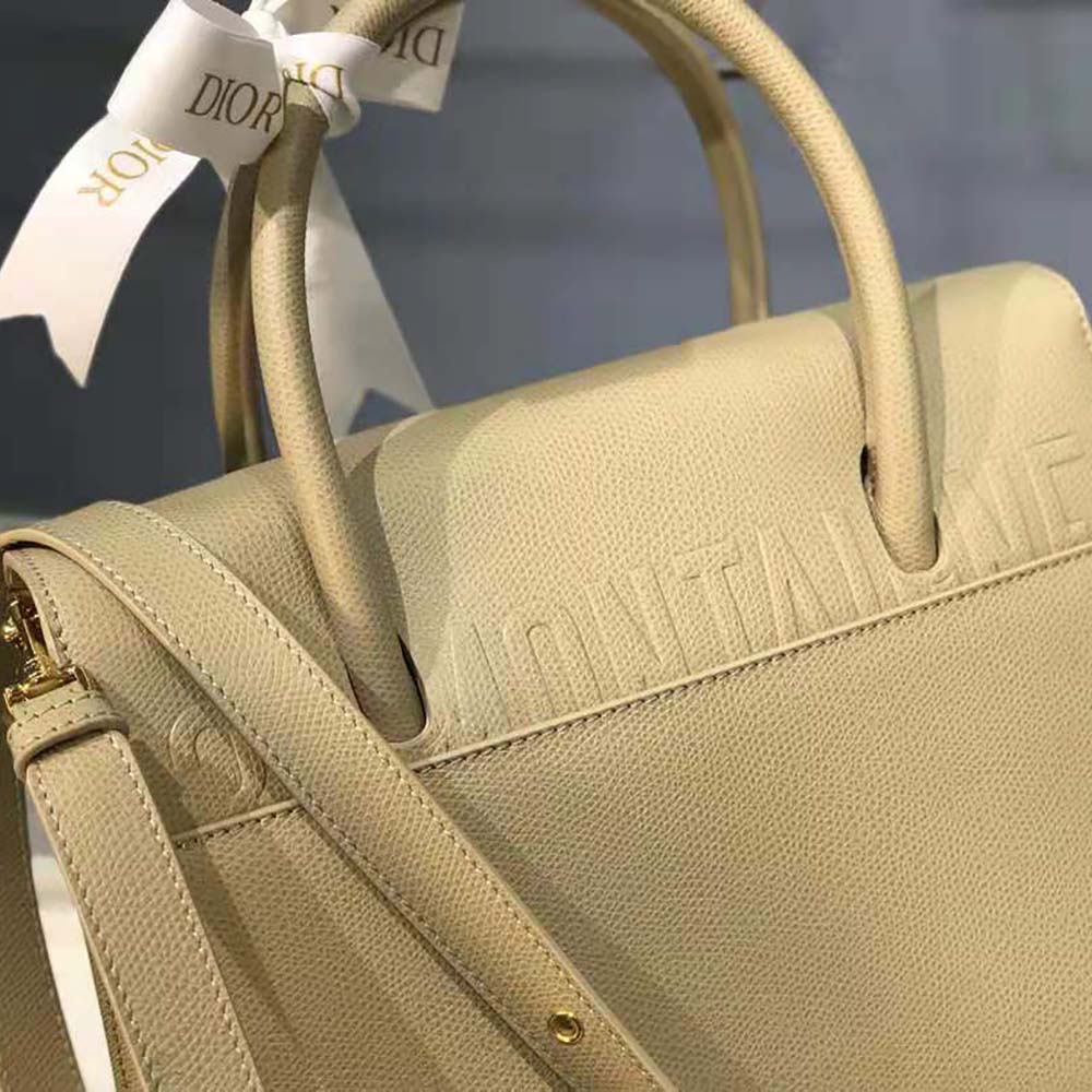 TÚI Dior Women Medium ST Honore Tote Latte Grained Calfskin-Sandy