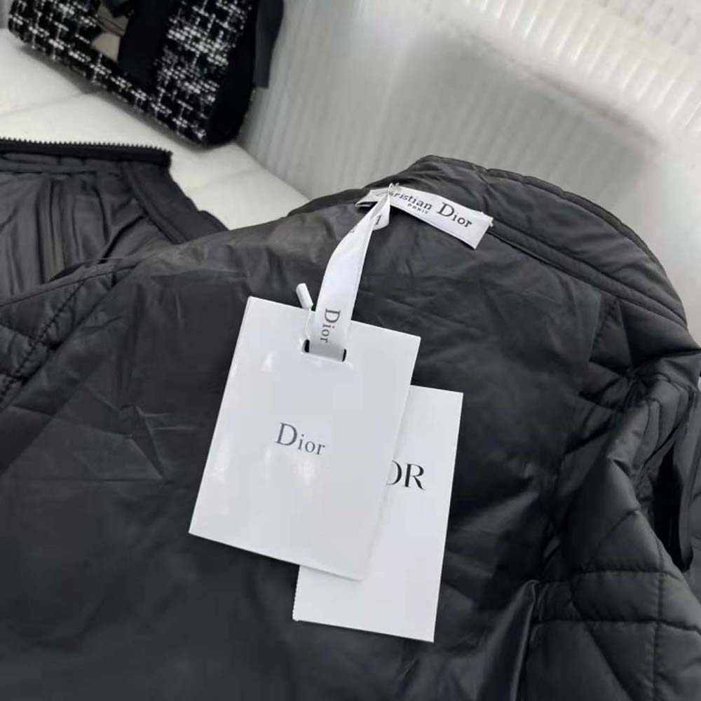 Chân váy Dior Macrocannage Flared Miniskirt Black Quilted Technical Taffeta
