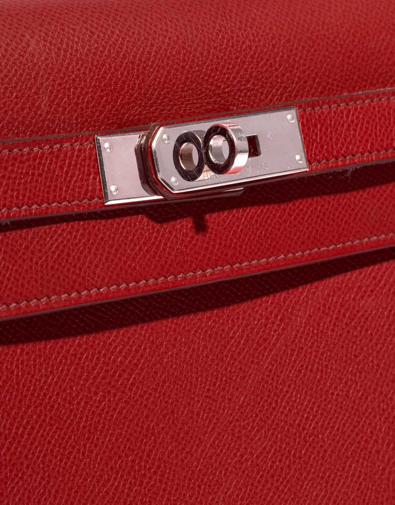 TÚI Hermès Kelly 35 Epsom Rouge Casaque Silver Buckle khóa trắng