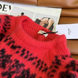ÁO Celine Women Boxy Sweater in Brushed Wool