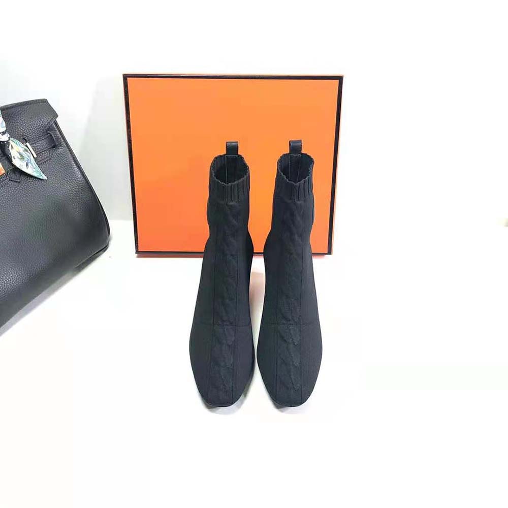 Giày Hermes Women Volver 60 Ankle Boot in 7cm Heel Height-Black