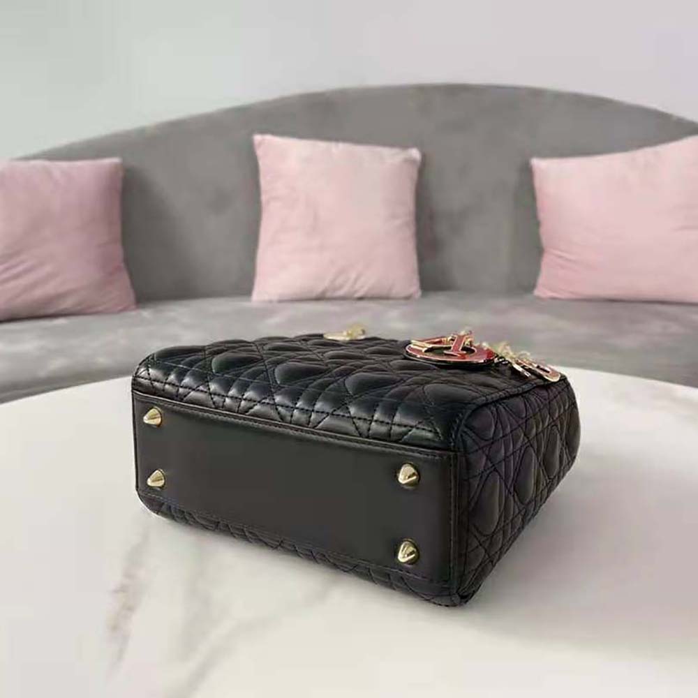 TÚI Dior Women Dioramour my Abcdior Lady Dior Bag Cannage Lambskin with Heart Motif