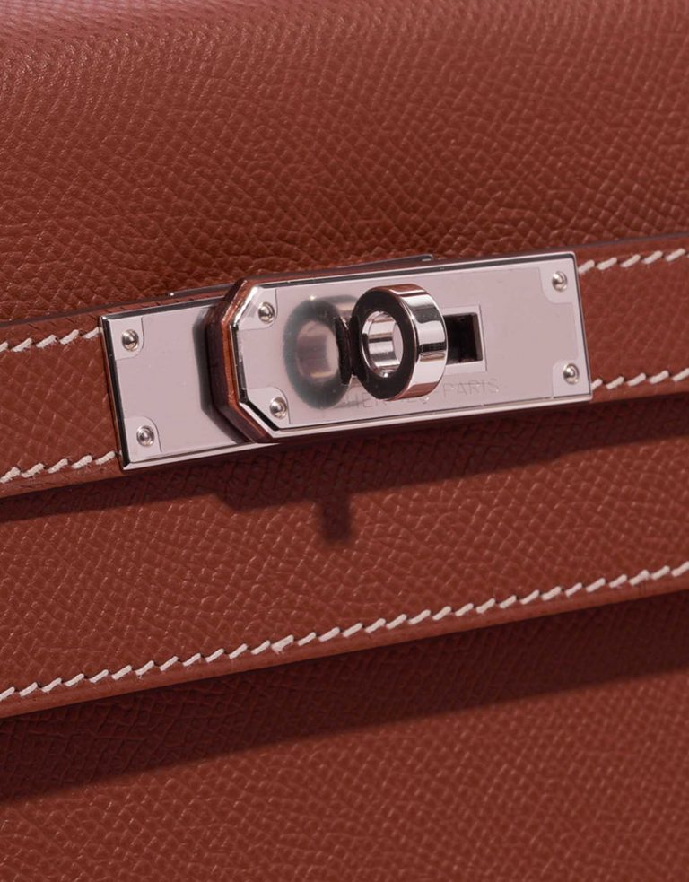 TÚI Hermès Kelly 32 Epsom Sienne Silver Buckle khóa trắng