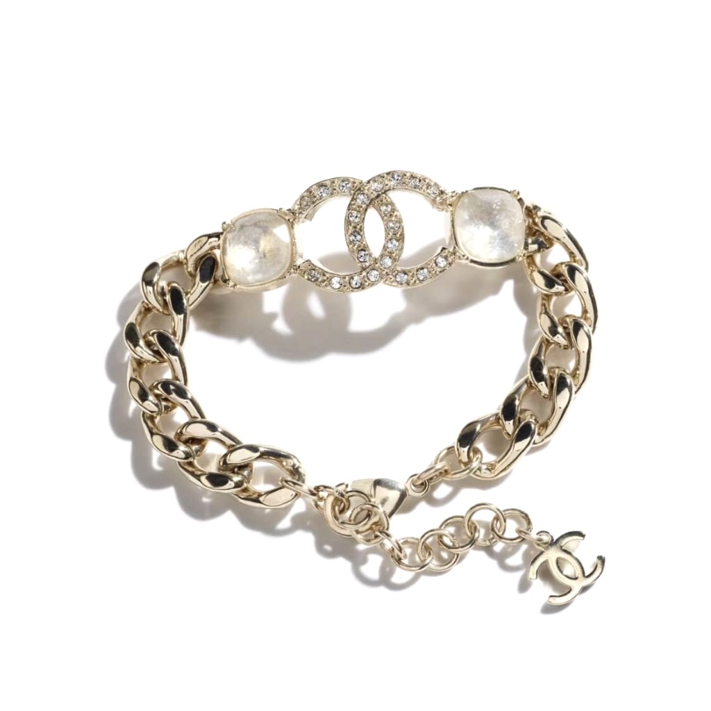 LẮC TAY CHANEL DOUBLE CC RHISTONES AND CRYSTALS