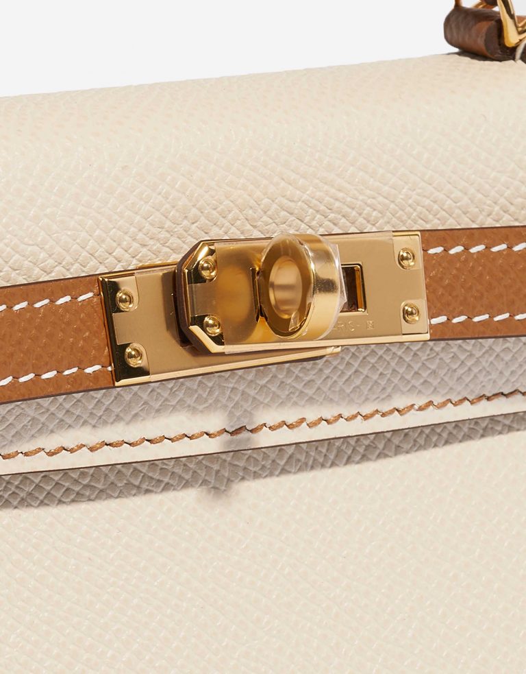 TÚI Hermès Kelly Mini Epsom Craie Gold Gold Buckle khóa vàng