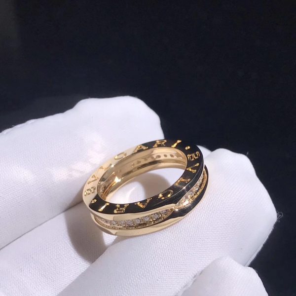 Nhẫn BVLGARI B.Zero1 Pave Diamond Rose Gold vàng hồng 18K