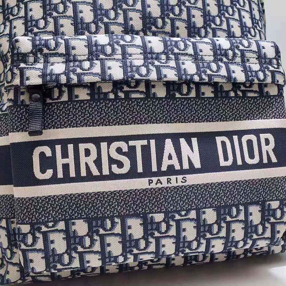 BALO Dior Travel Backpack Blue Dior Oblique Technical Jacquard
