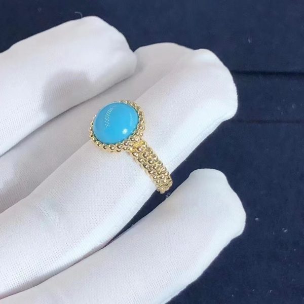 Nhẫn Van Cleef & Arpels Perlee Couleurs Turquoise vàng vàng 18K