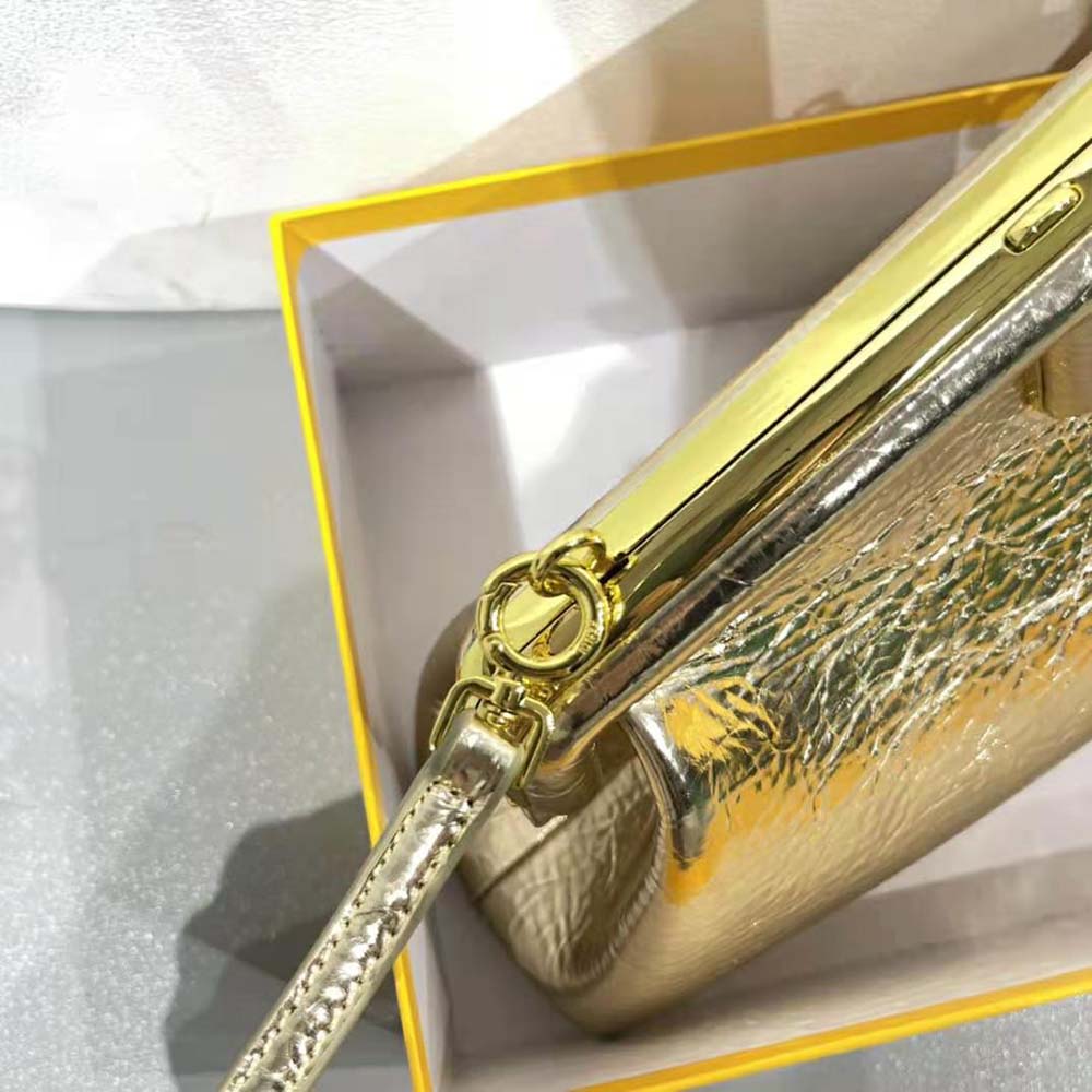 TÚI Fendi Women First Small Gold Laminated Leather Bag