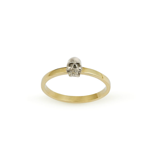 THE Cross My Heart Skull Gold 10K rings ft sterling silver 925 Italia