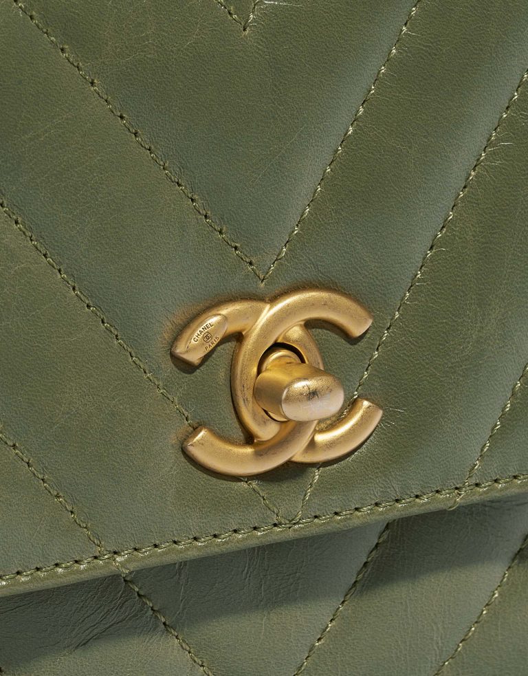 TÚI Chanel Handle Small Lamb Green