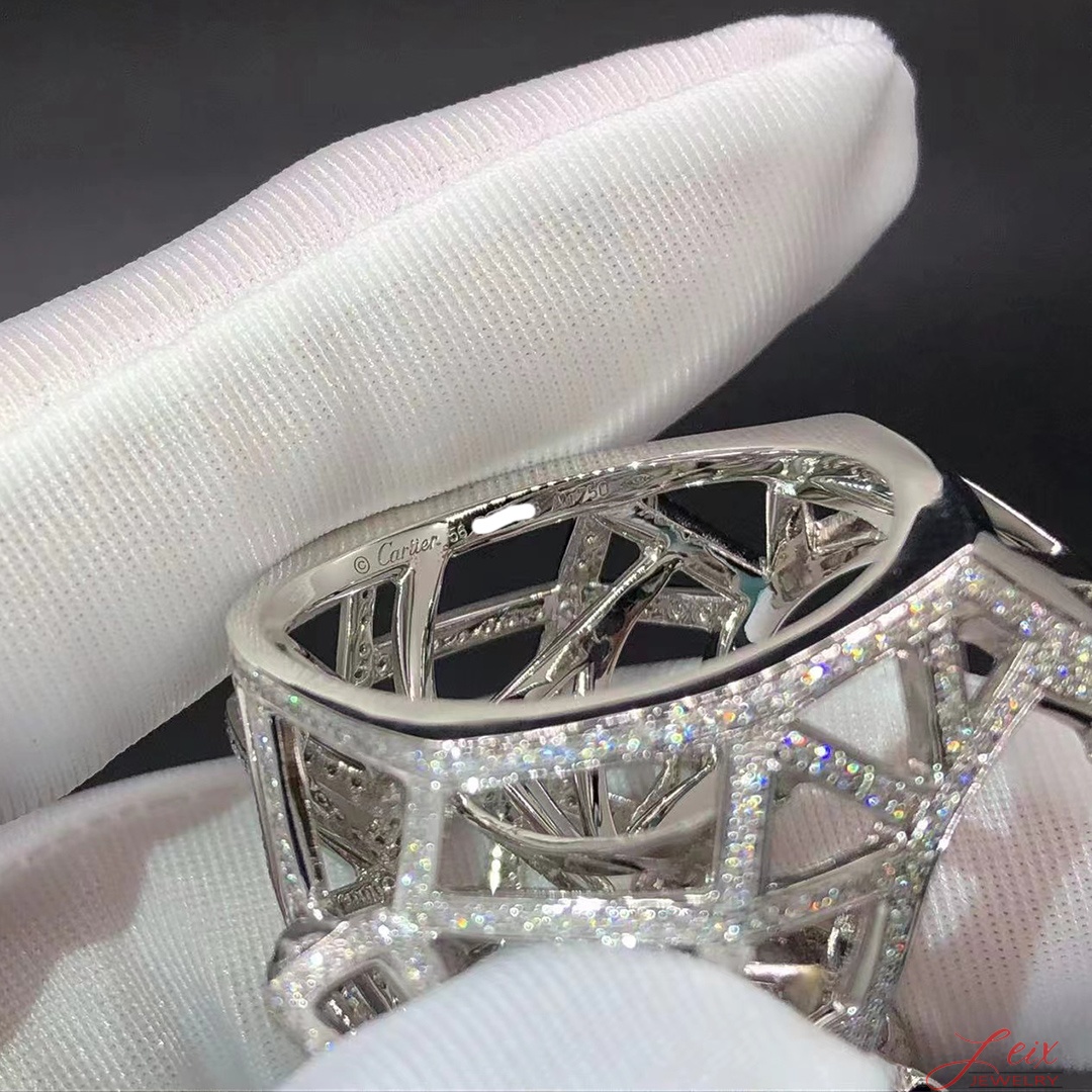 Nhẫn Cartier Panthère de Cartier kim cương Ngọc lục bảo mã não vàng trắng 18K