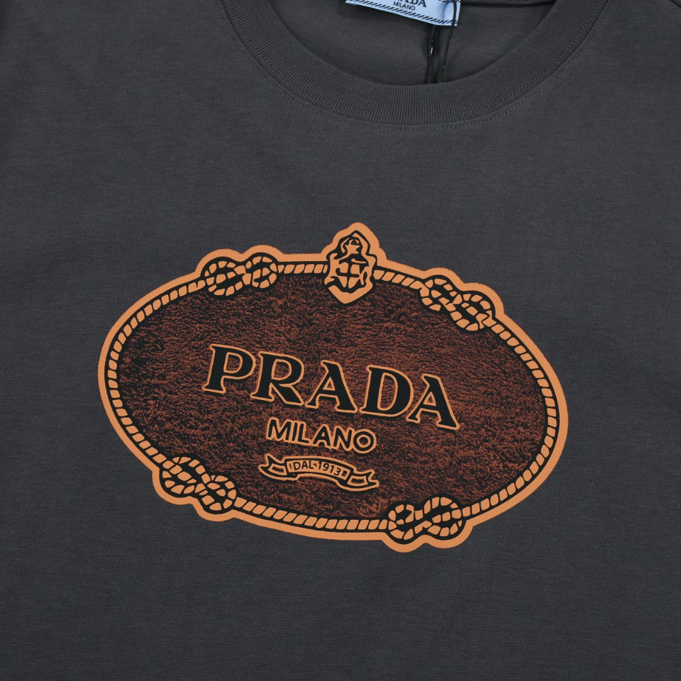 ÁO PRADA print cotton jersey T-shirt