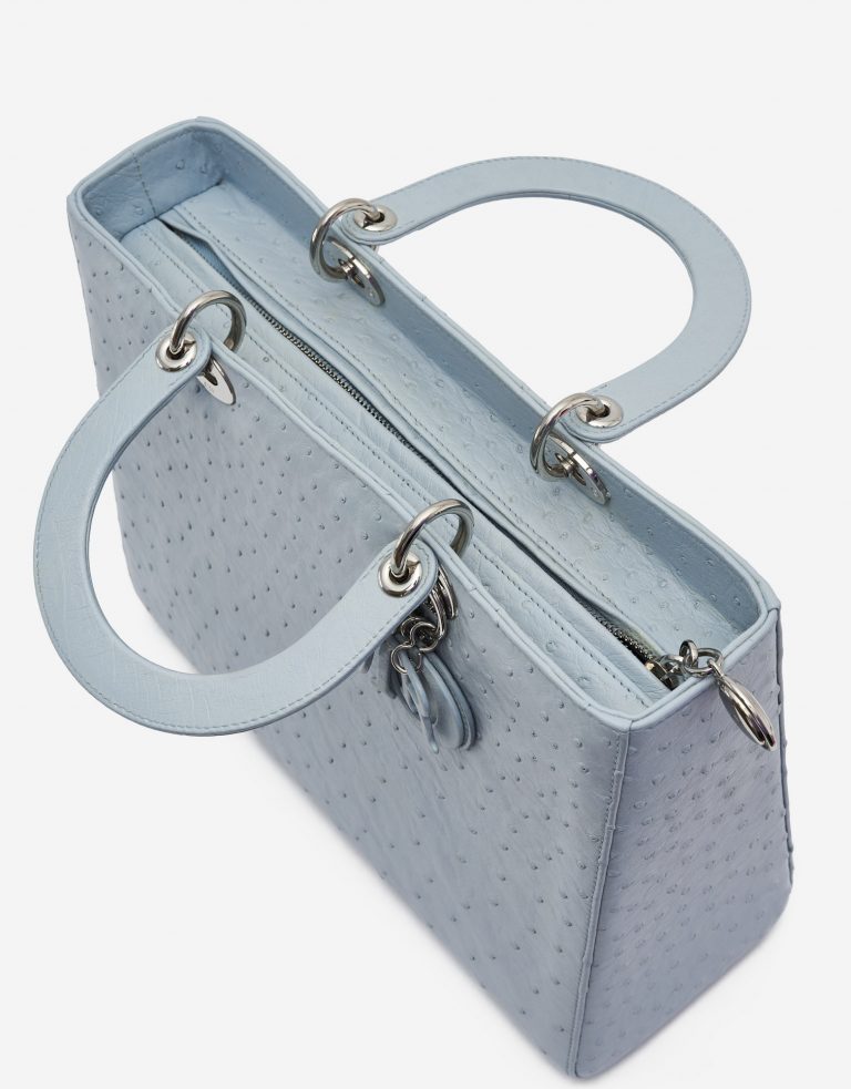 TÚI Dior Lady Large Ostrich Light Blue da đà điểu
