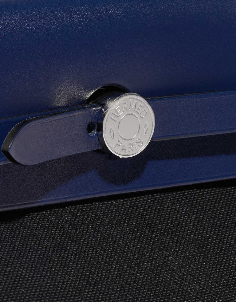 TÚI Hermès Herbag 31 Vache Hunter Toile Militaire Noir Bleu Saphir