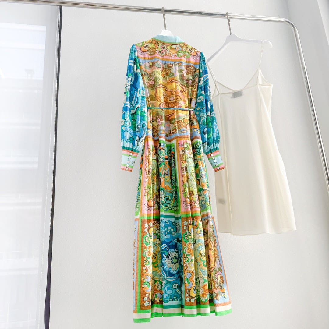 VÁY ALEMAIS LONG SLEEVE LONG DRESS FLOWERS High Classy