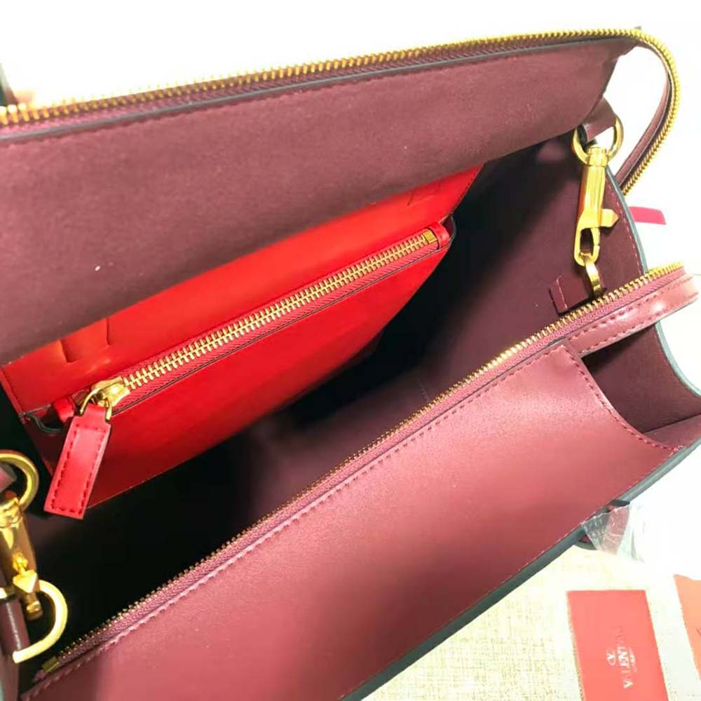 TÚI Valentino Vlogo Walk Calfskin Tote Bag-Maroon