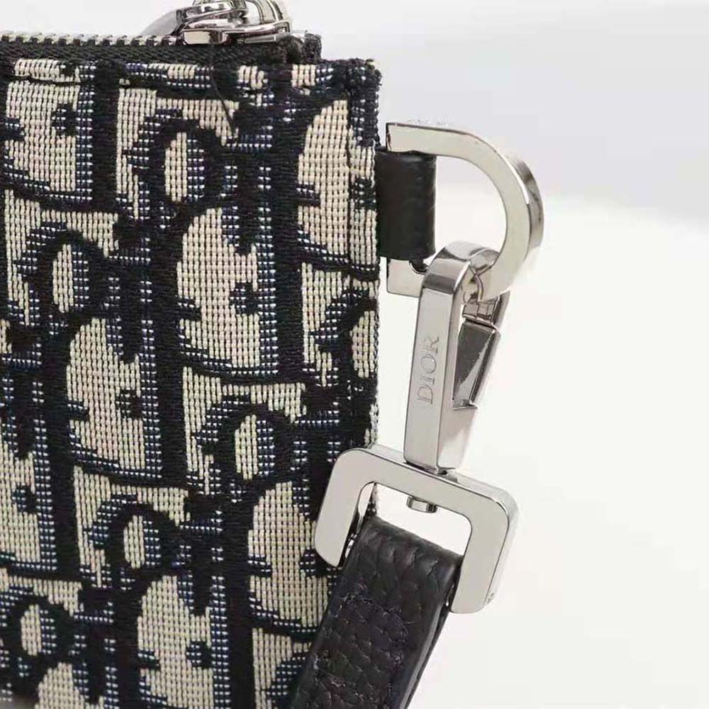 TÚI Dior Pouch Beige and Black Dior Oblique Jacquard