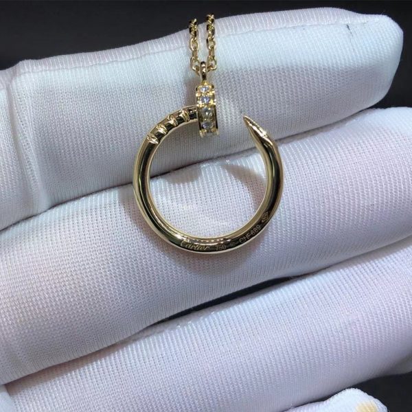 Vòng cổ Cartier Juste Un Clou full kim cương vàng hồng 18K