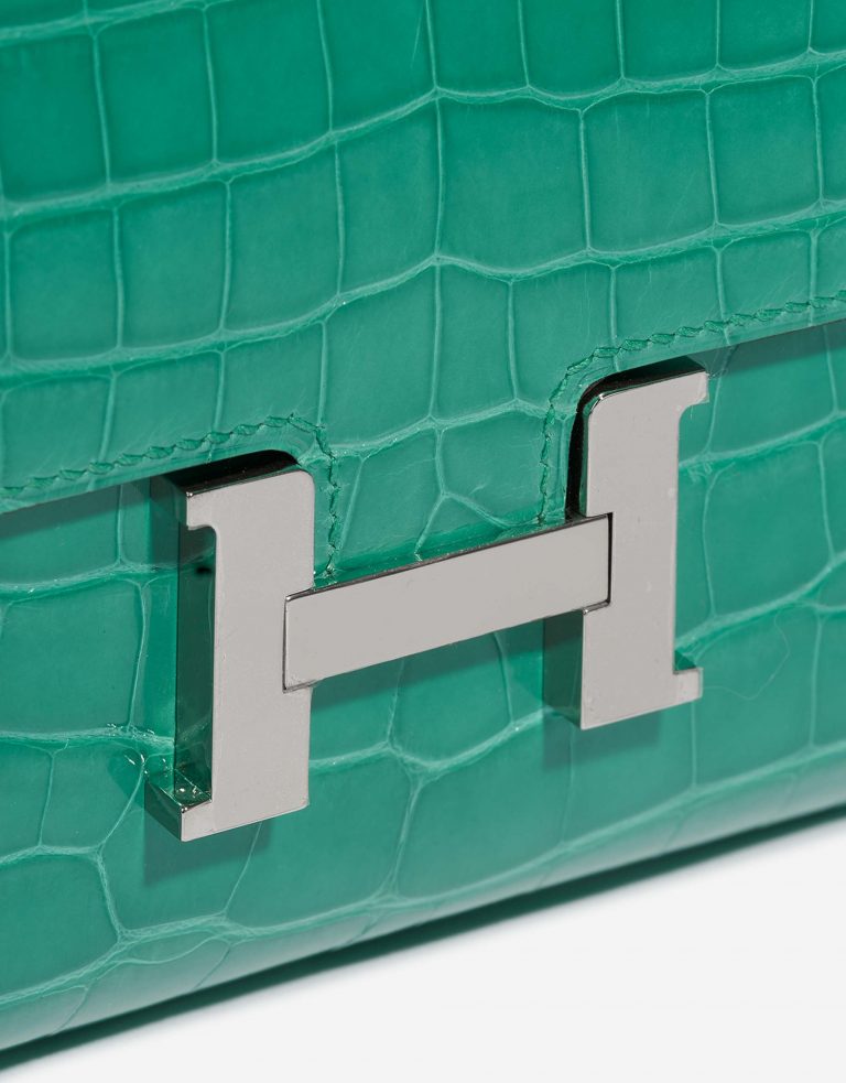 TÚI Hermès Constance Wallet Alligator Vert Jade