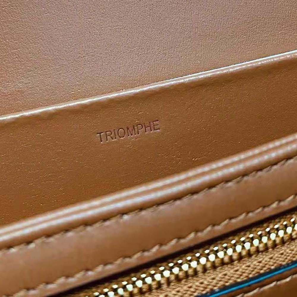 TÚI Celine Women Chain Shoulder Bag Cuir Triomphe in Triomphe Canvas and Calfskin